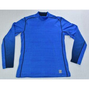 Nike Pro Combat Hyperwarm Mens Shirt Size M Dri-Fit Blue Long Sleeve Fitted